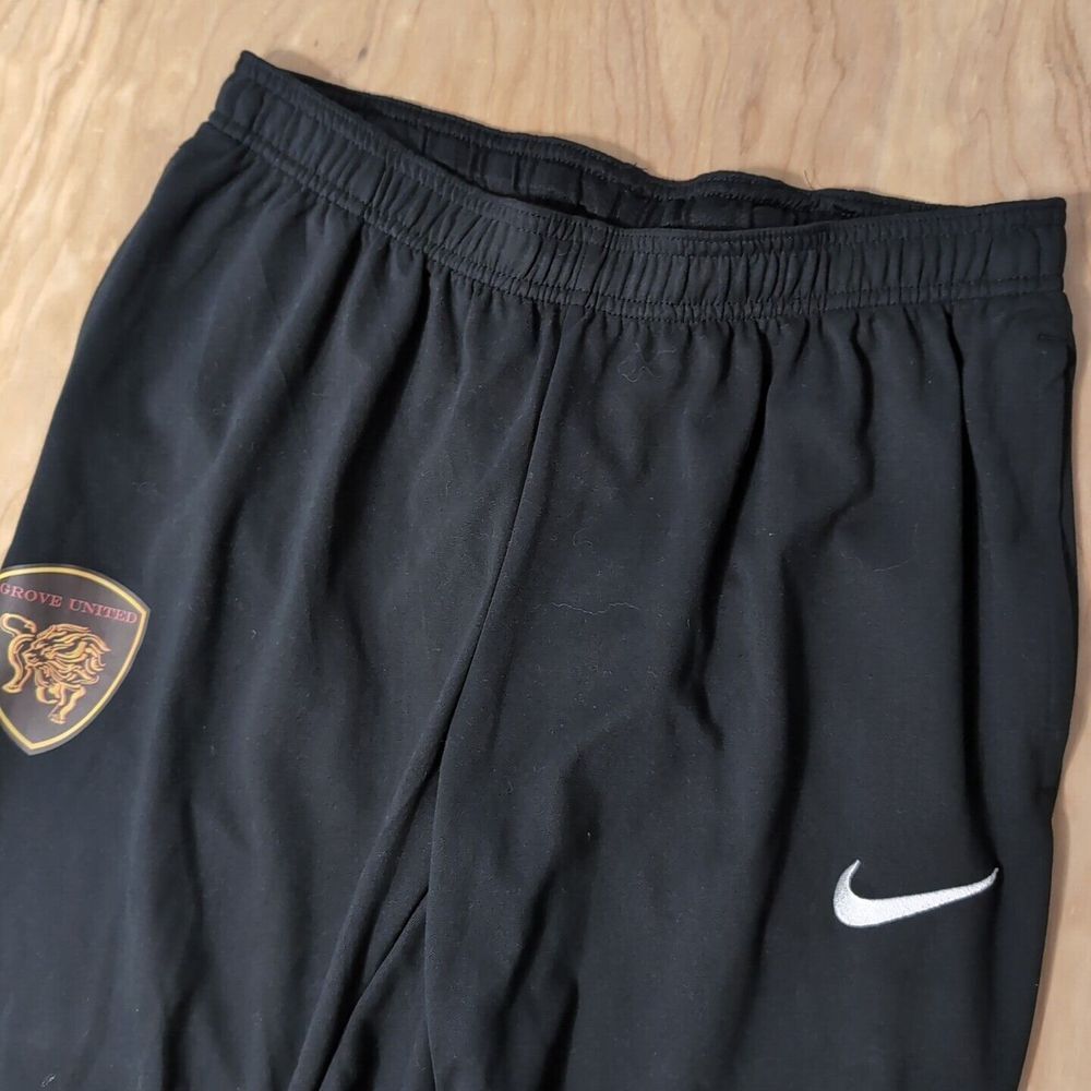 Nike Black Dri-Fit Activewear Athletic Pants Grove‎ United Lion Logo Zip Ankle